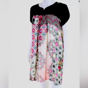 Wow✨Matthew Williamson Silk Mid-Length Sheath Geometric Shift Dress Sz 8 (UK)